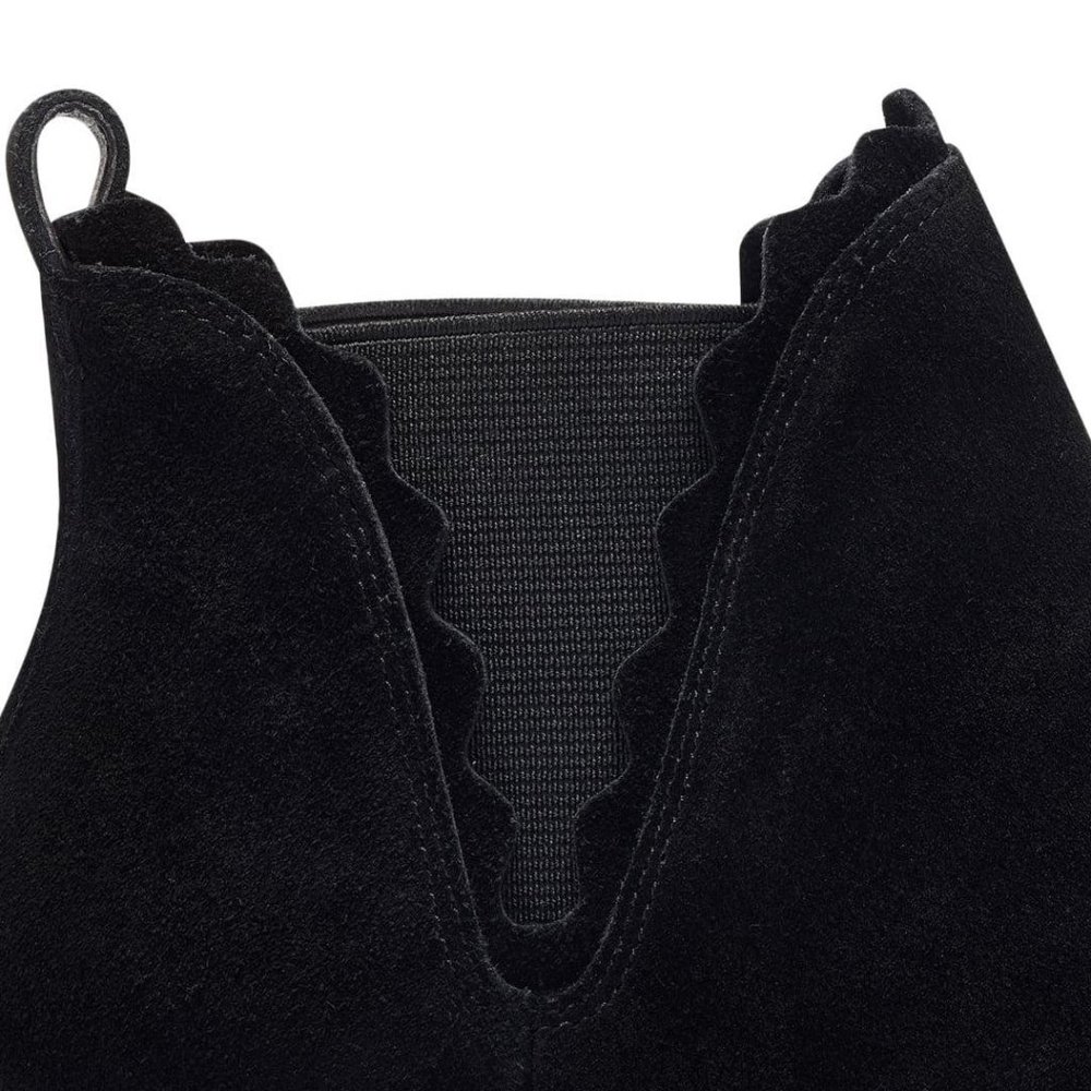 NEW Sole Society Women Candrah Black Scalloped Beatle Chelsea V Gore Side Panel - Picture 3 of 6